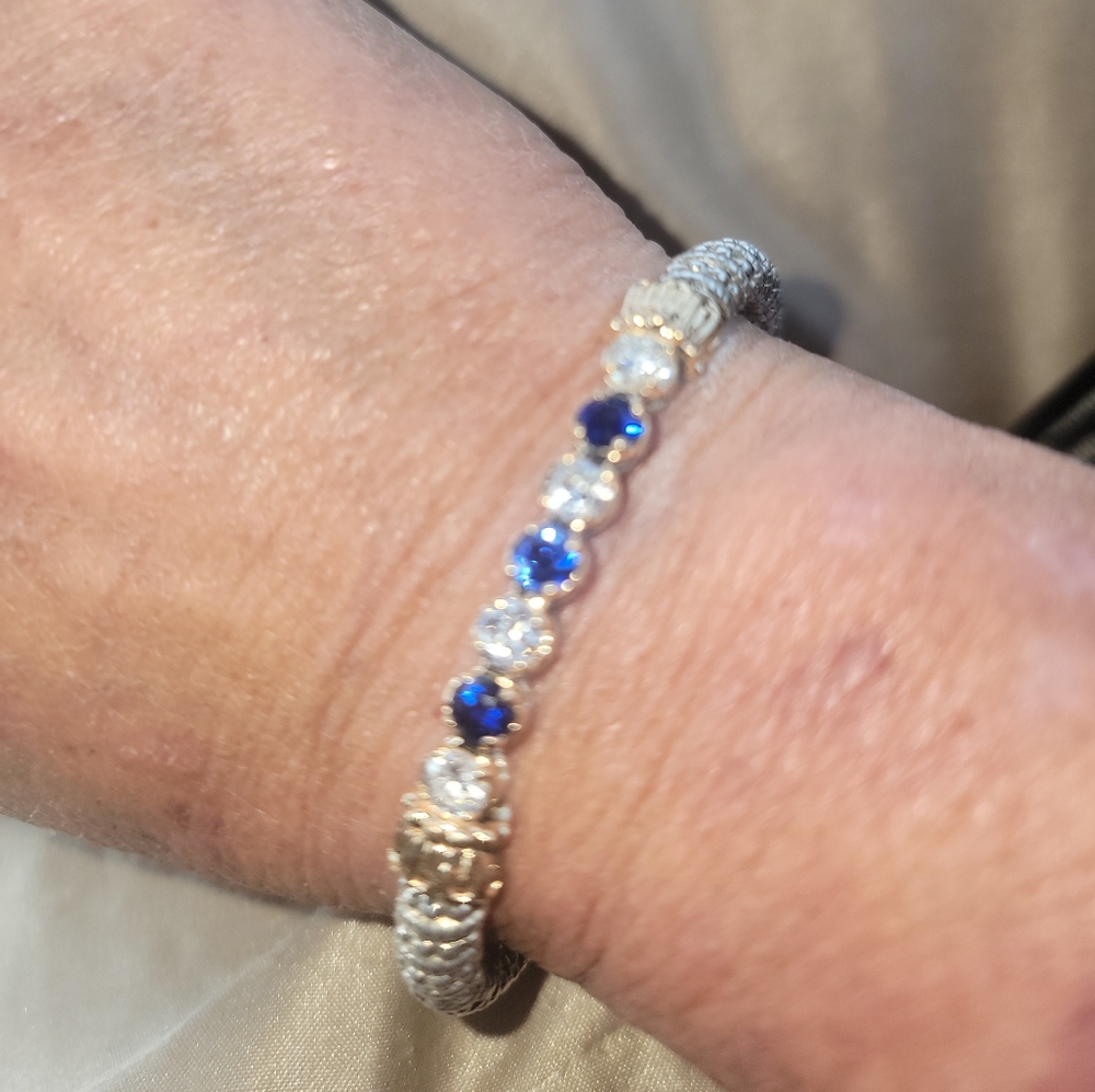 Alwand Vahan custom diamond and matched sapphire bracelet.